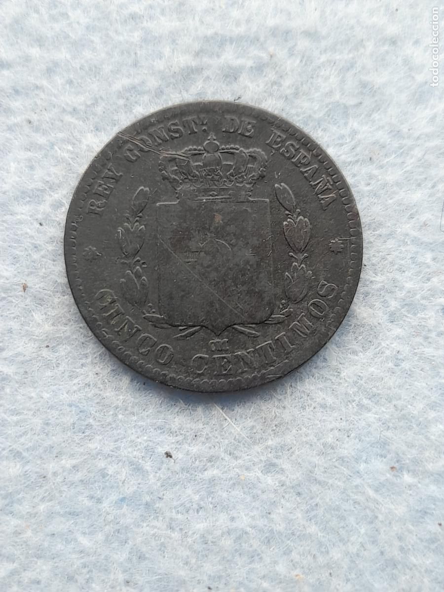 Monedas de Espa&ntilde;a: Alfonso XII. 5 C&eacute;ntimos. A&ntilde;o 1878. - Foto 2