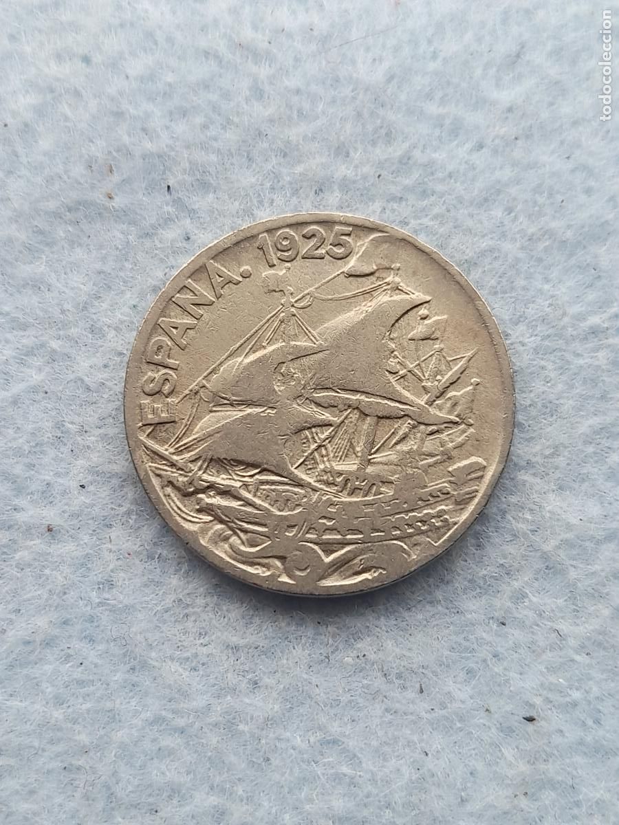 Monedas de Espa&ntilde;a: Rep&uacute;blica Espa&ntilde;ola. 25 C&eacute;ntimos. A&ntilde;o 1925. Carabela.