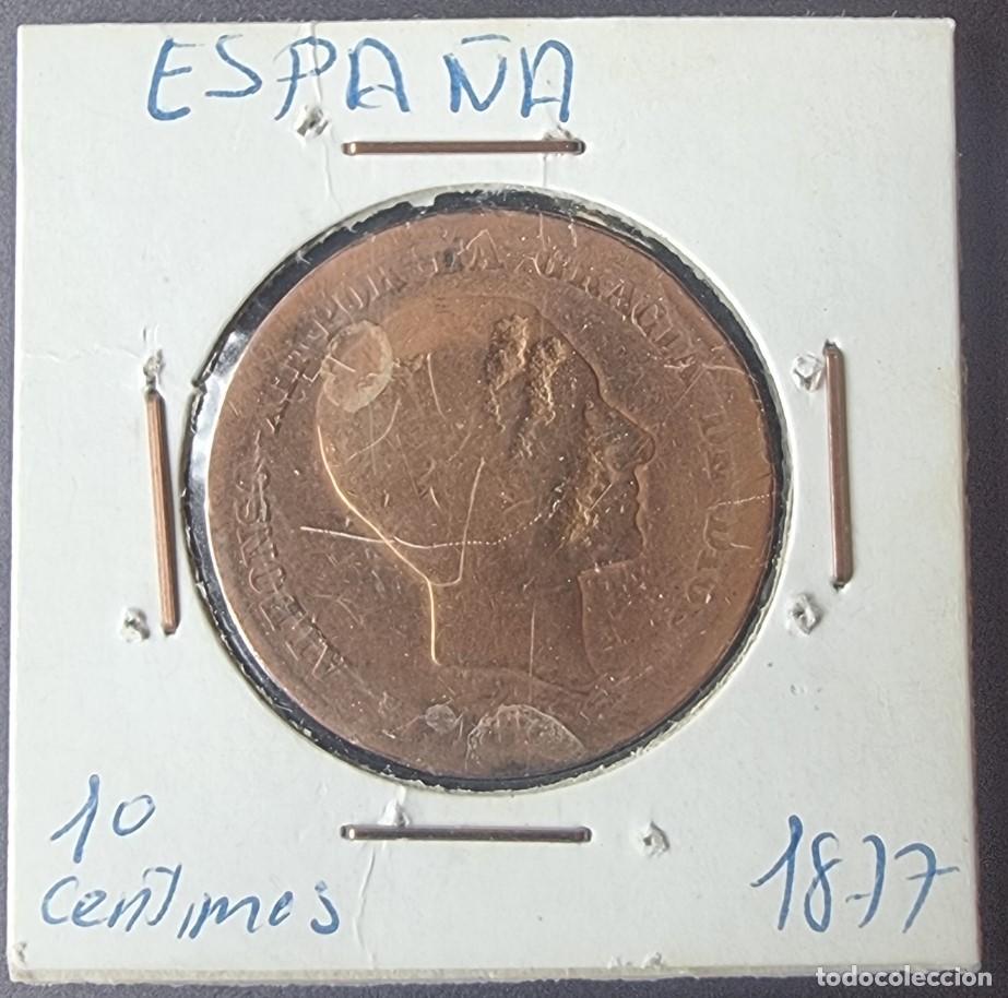 Monedas de Espa&ntilde;a: MONEDA ESPA&Ntilde;A 1877 - 10 CENTIMOS - MONEDA ENCARTONADA
