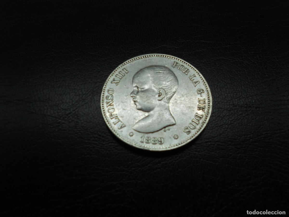 M&uuml;nzen von Spanien: moneda de 5 pesetas plata alfonso xlll estrella 89 25 gramos