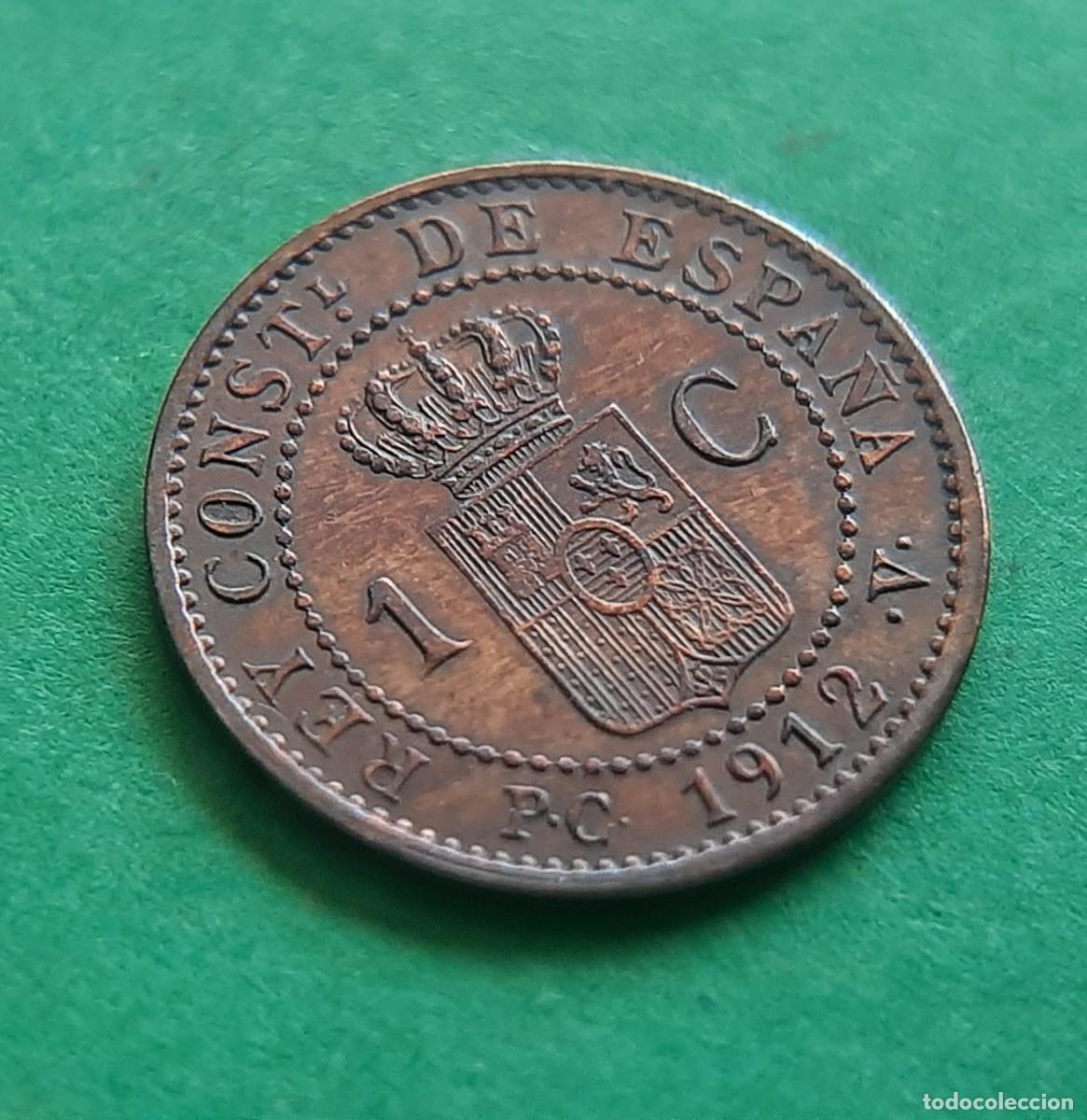 Monedas de Espa&ntilde;a: (ESPA&Ntilde;A)(1912* 2 PC V) 1 C&Eacute;NTIMO ALFONSO XIII - Foto 4