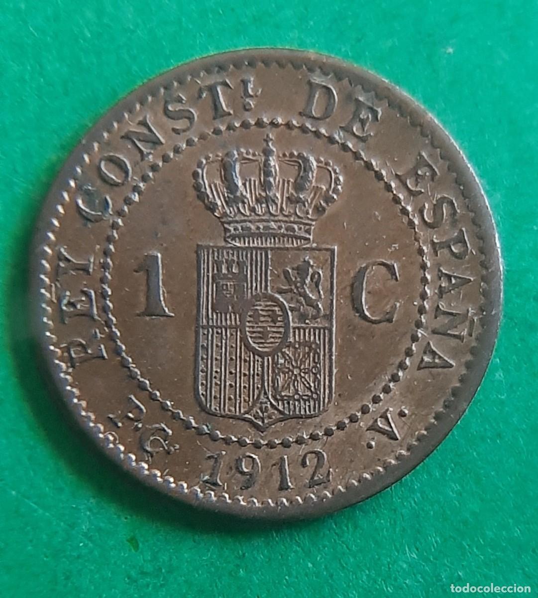 Monedas de Espa&ntilde;a: (ESPA&Ntilde;A)(1912* 2 PC V) 1 C&Eacute;NTIMO ALFONSO XIII - Foto 3