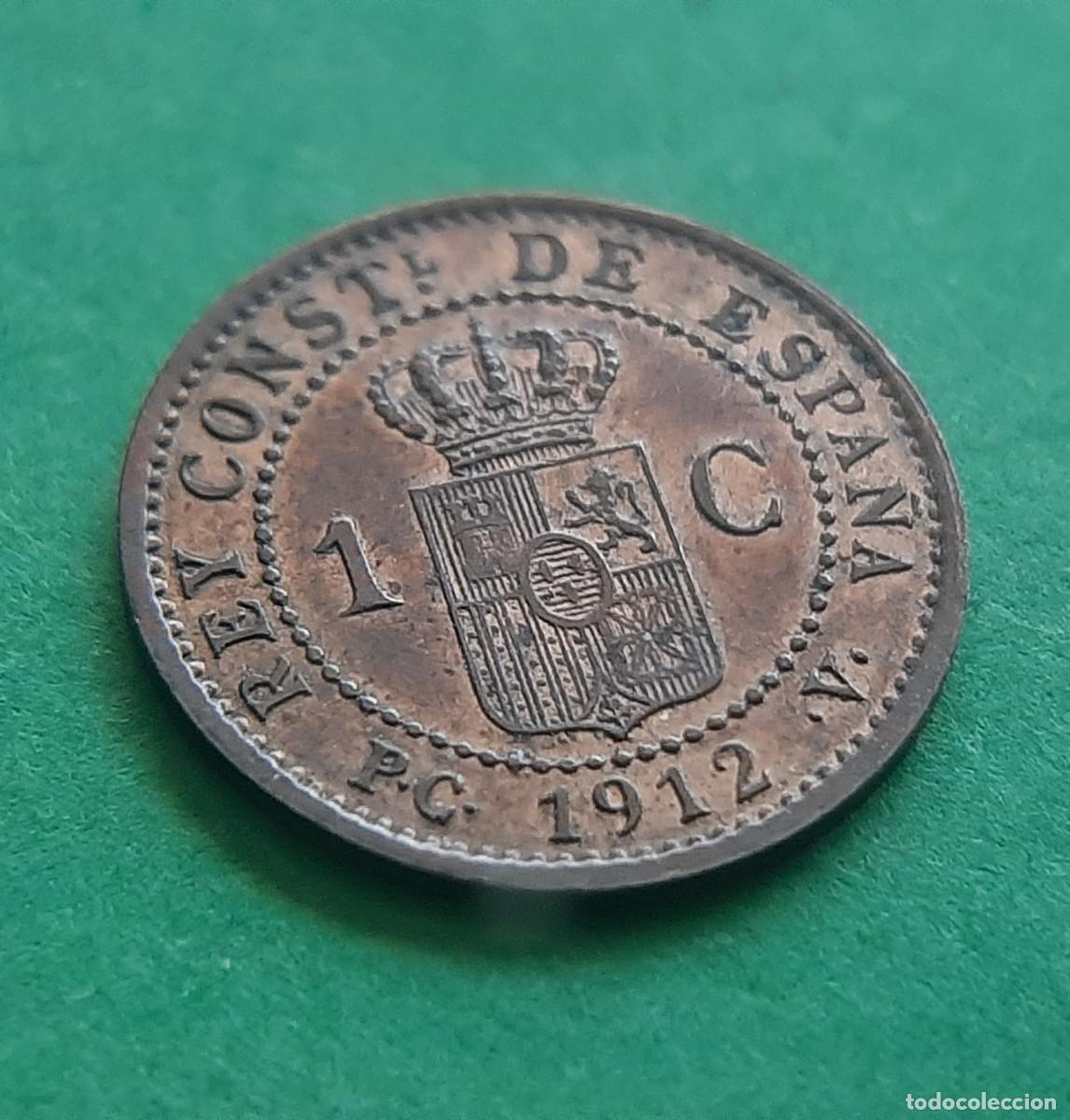 Monedas de Espa&ntilde;a: (ESPA&Ntilde;A)(1912* 2 PC V) 1 C&Eacute;NTIMO ALFONSO XIII - Foto 4