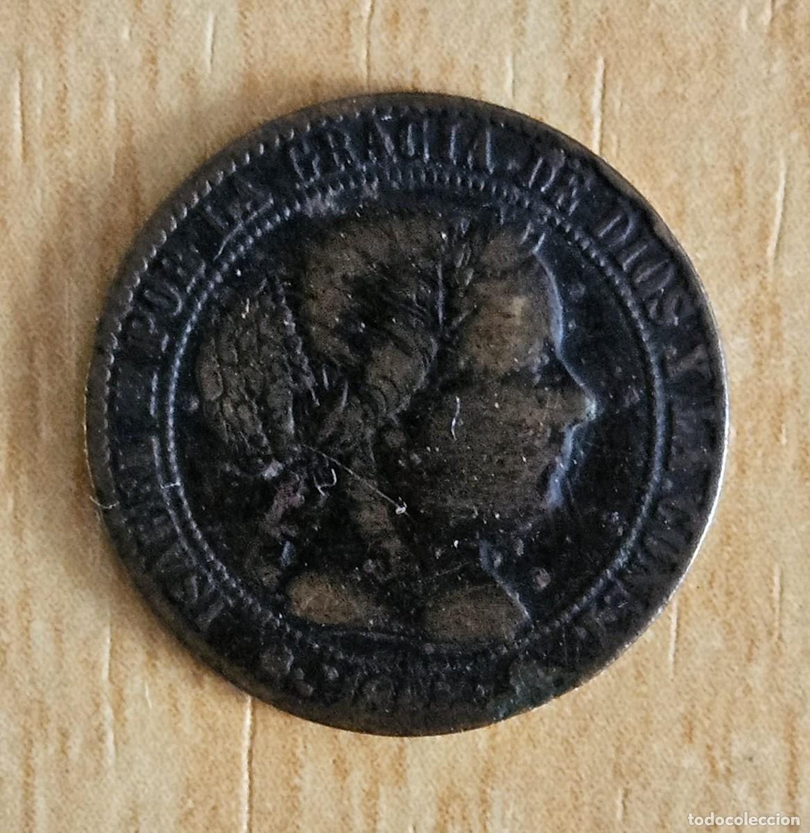 Monedas de Espa&ntilde;a: Escasa Moneda - Isabel II Cobre 1/2 C&eacute;ntimos Escudo Sevilla 1868 OM - MBC+