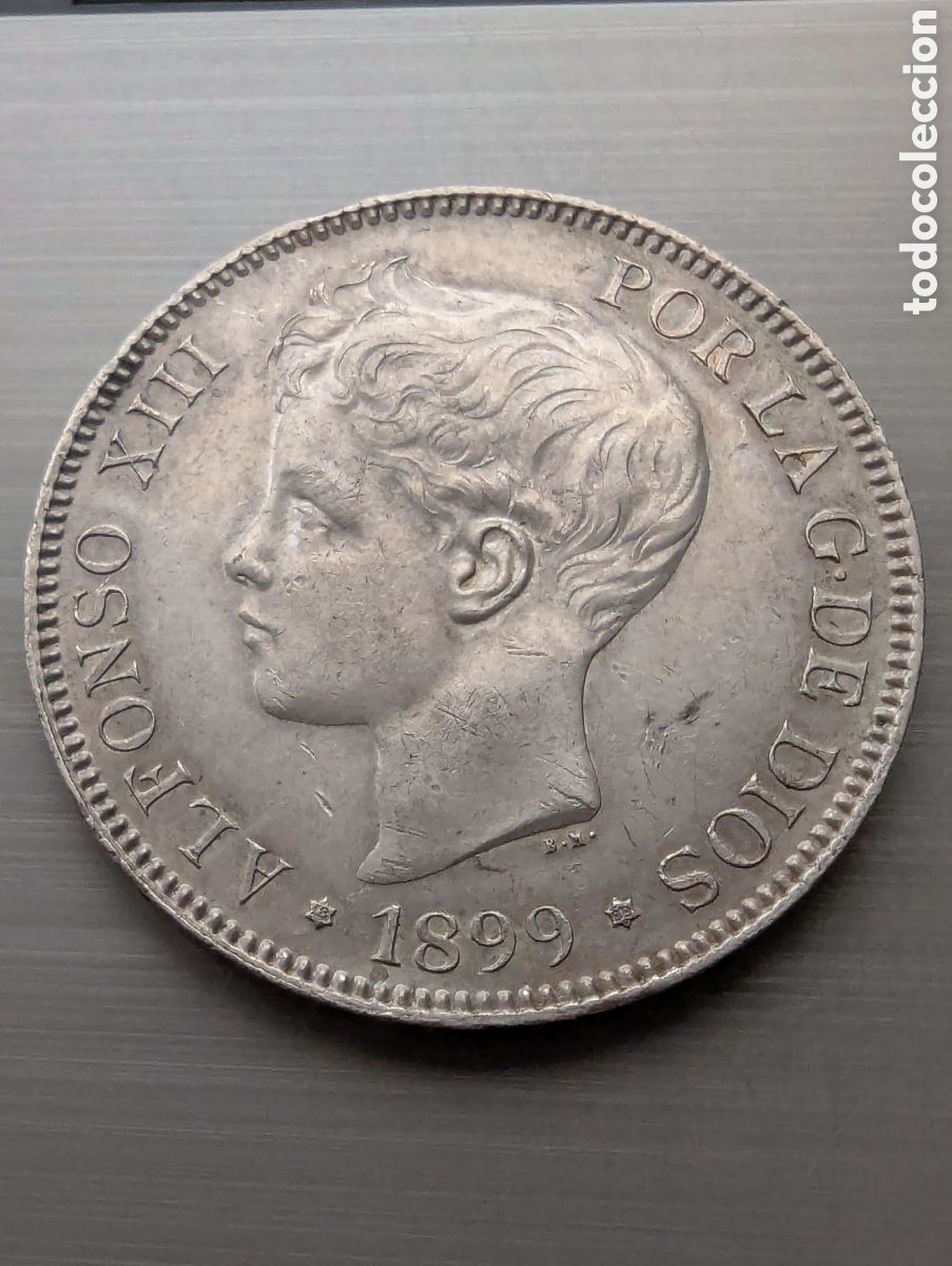 Monedas de Espa&ntilde;a: Alfonso XIII 5 pesetas 1899 plata