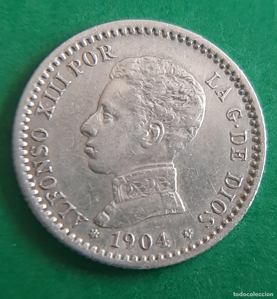 Monedas de Espa&ntilde;a: (ALFONSO XIII-ERROR)(PLATA)(1904*0*4 SM V) 50 C&Eacute;NTIMOS