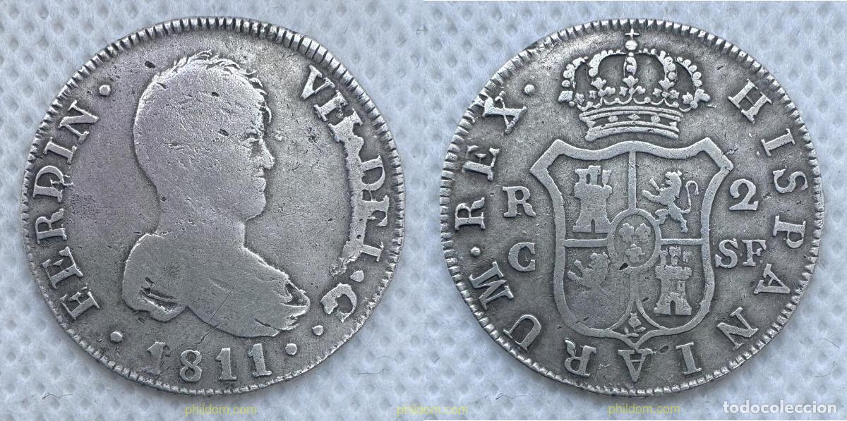 Monedas de Espa&ntilde;a: 5171 ESPA&Ntilde;A 1811 FERNANDO VII 2 REALES 1811 MADRID AJ