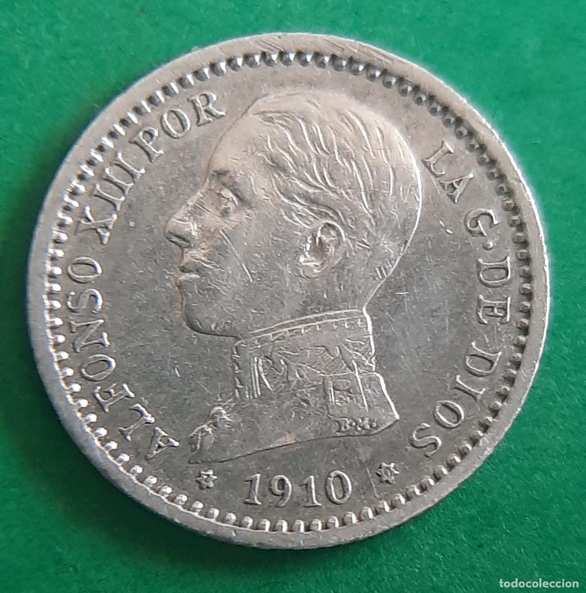 Monedas de Espa&ntilde;a: (ALFONSO XIII)(PLATA)(1910*1*0 PC V) 50 C&Eacute;NTIMOS