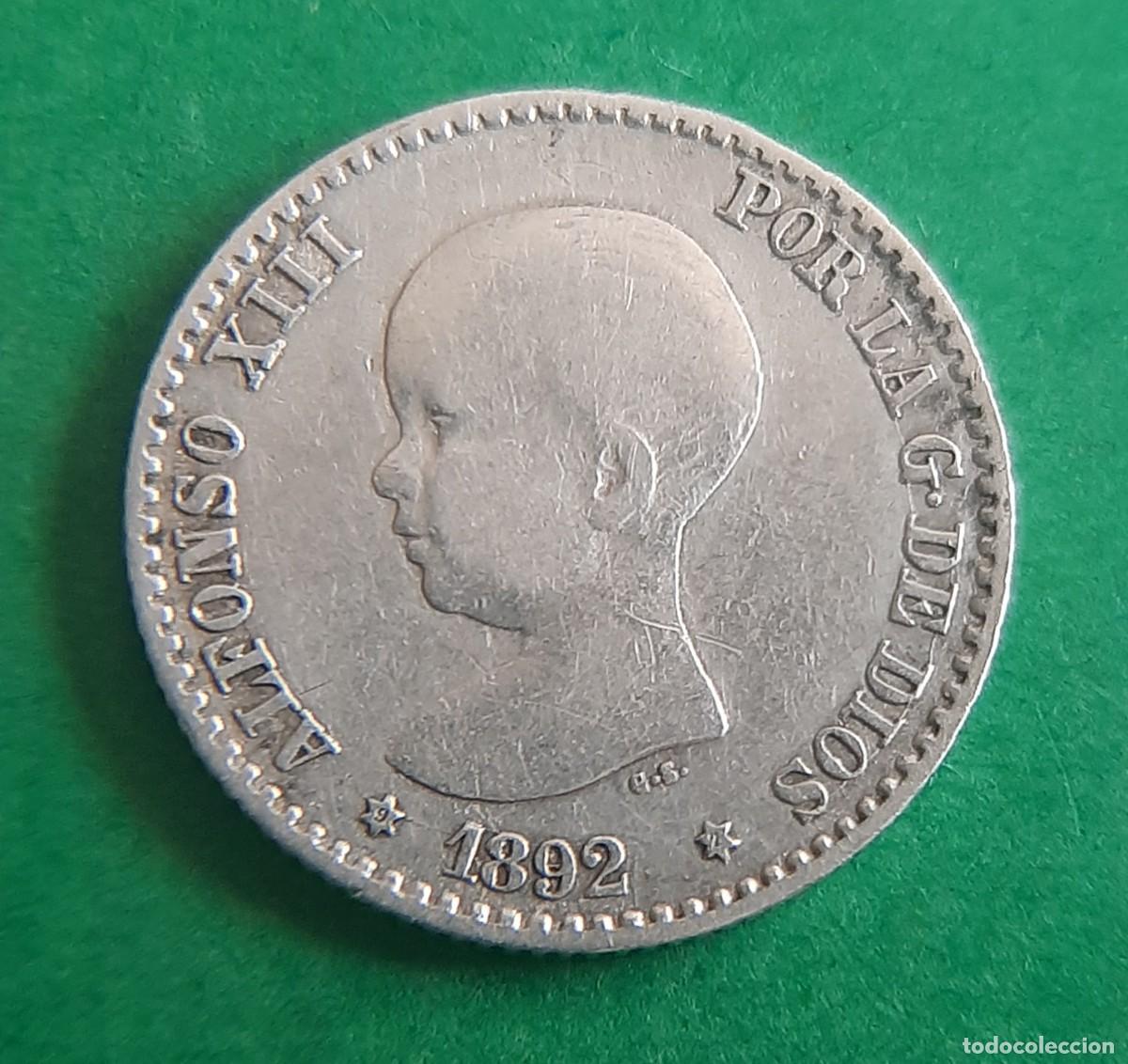 Monedas de Espa&ntilde;a: (ALFONSO XIII)(PLATA)(1892*9*2 PG M) 50 C&Eacute;NTIMOS