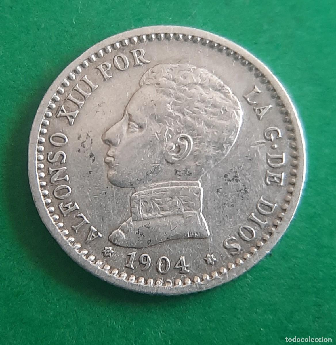 Monedas de Espa&ntilde;a: (ALFONSO XIII)(PLATA)(1904*0*4 SM V) 50 C&Eacute;NTIMOS