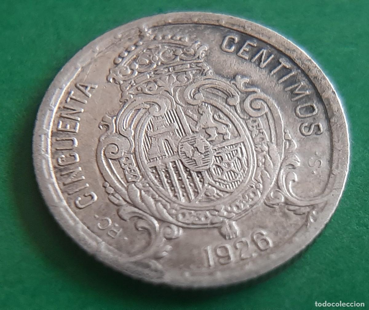 Monedas de Espa&ntilde;a: (ALFONSO XIII)(PLATA)(1926 PC S) 50 C&Eacute;NTIMOS - Foto 4