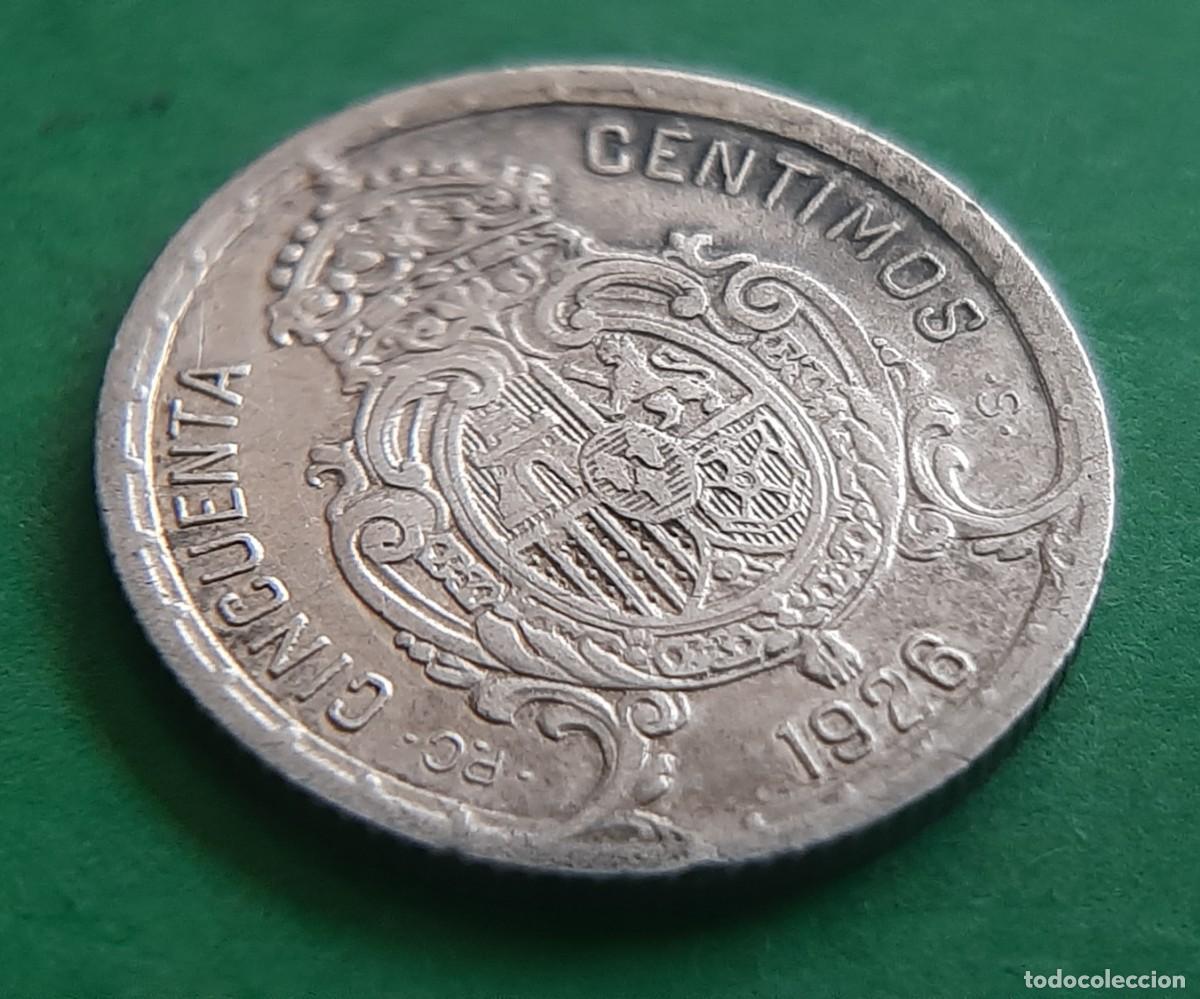 Monedas de Espa&ntilde;a: (ALFONSO XIII)(PLATA)(1926 PC S) 50 C&Eacute;NTIMOS - Foto 5