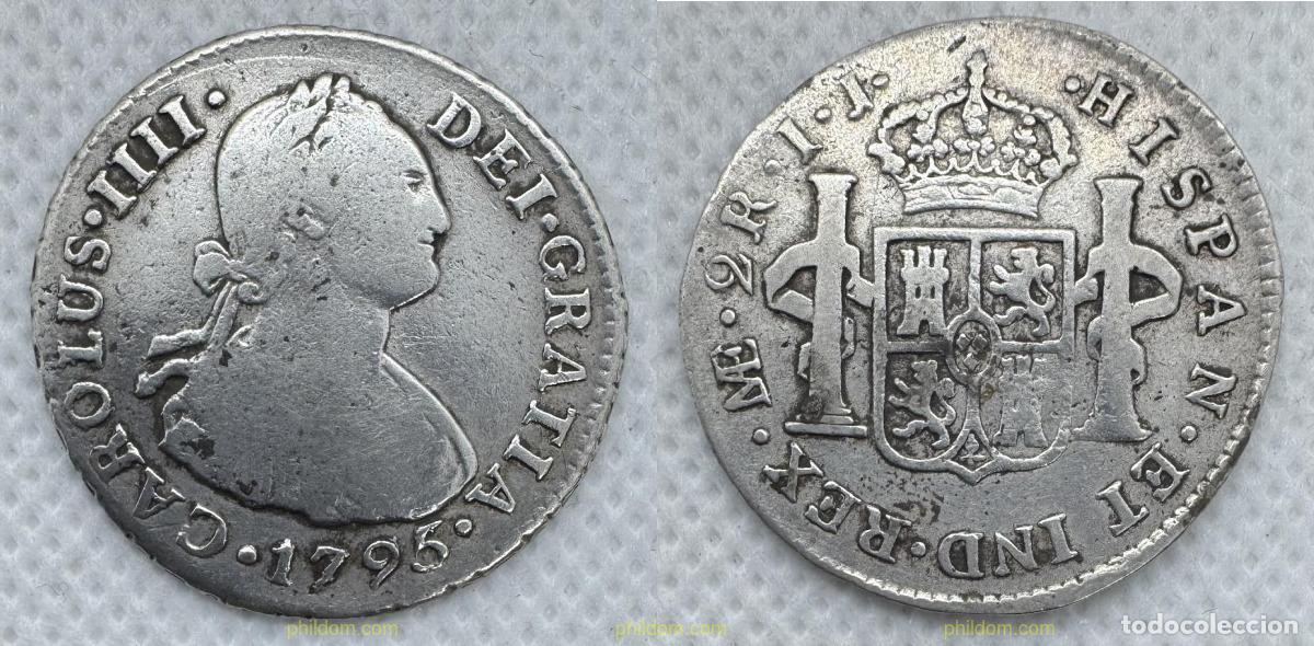Monedas de Espa&ntilde;a: 5164 ESPA&Ntilde;A 1795 CARLOS IV 2 REALES 1795 LIMA IJ