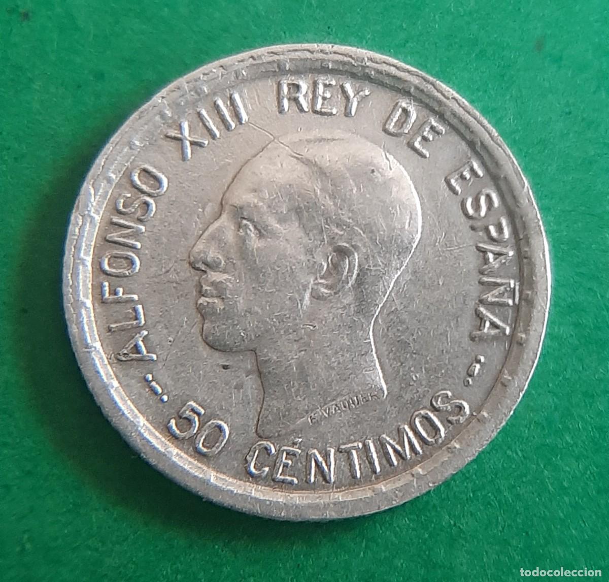 Monedas de Espa&ntilde;a: (ALFONSO XIII-ERROR)(PLATA)(1926 PC S) 50 C&Eacute;NTIMOS - Foto 1