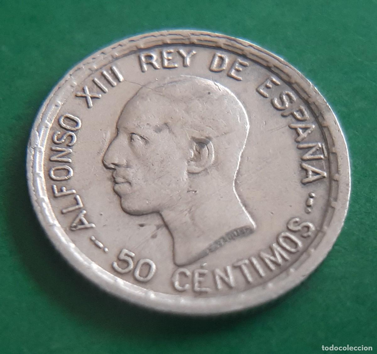 Monedas de Espa&ntilde;a: (ALFONSO XIII-ERROR)(PLATA)(1926 PC S) 50 C&Eacute;NTIMOS - Foto 2