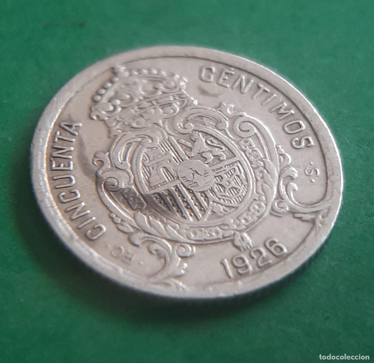 Monedas de Espa&ntilde;a: (ALFONSO XIII-ERROR)(PLATA)(1926 PC S) 50 C&Eacute;NTIMOS - Foto 4