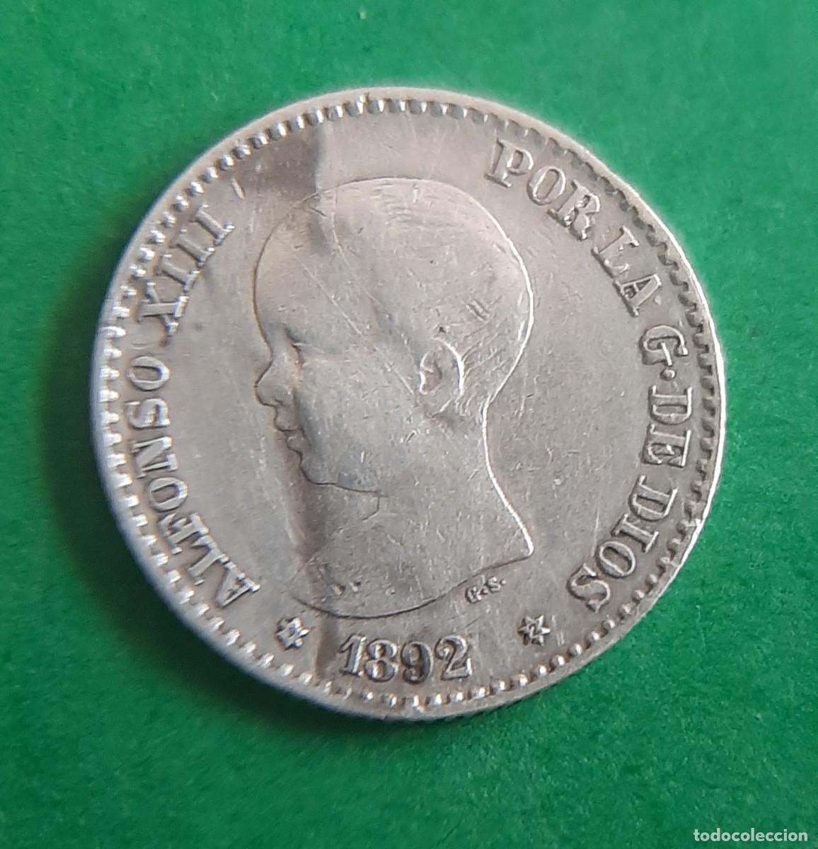 Monedas de Espa&ntilde;a: (ALFONSO XIII)(PLATA)(1892*9*2 PG M) 50 C&Eacute;NTIMOS