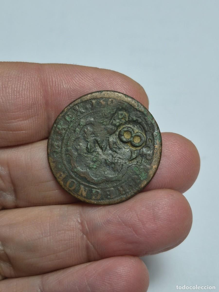 Monedas de Espa&ntilde;a: NT/ BONITO RESELLO DE 8 MARAVEDIES 1636 SOBRE 4 MARAVEDIES FELIPE II 1597 INGENIO SEGOVIA (E903)