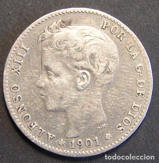 Monedas de Espa&ntilde;a: ALFONSO XIII - 1 PESETA DE PLATA 1901