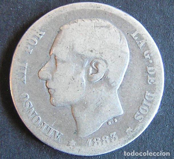 Monedas de Espa&ntilde;a: ALFONSO XII - 1 PESETA DE PLATA 1883