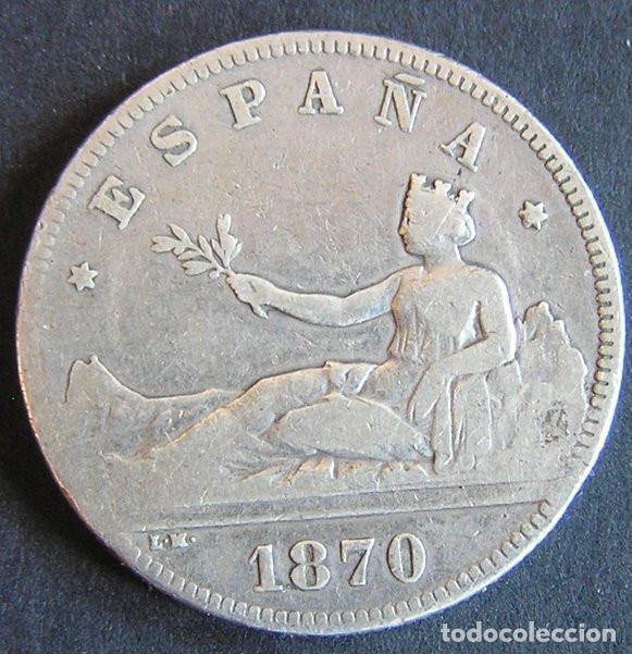 Monedas de Espa&ntilde;a: GOBIERNO PROVISIONAL - 2 PESETAS DE PLATA 1870