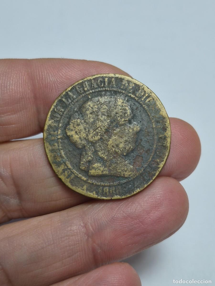 Monedas de Espa&ntilde;a: NT/ ISABEL II CURIOSOS 5 CENTIMOS ESCUDO 1868 SEGOVIA FALSO DE EPOCA EN LATON (E873)