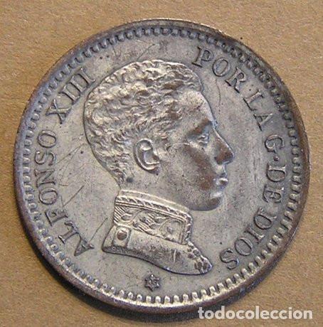 Monedas de Espa&ntilde;a: ALFONSO XIII - 2 CENTIMOS 1905 ESTRELLA 05 - BA&Ntilde;ADA EN PLATA