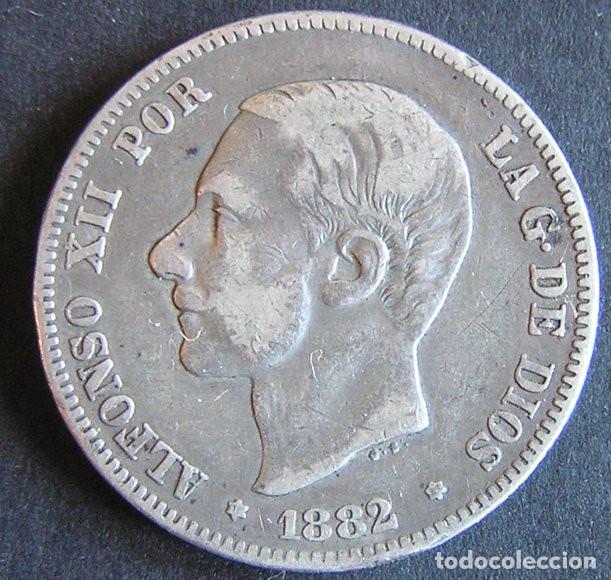 Monedas de Espa&ntilde;a: ALFONSO XII - 2 PESETAS DE PLATA 1882 ESTRELLAS 1-82