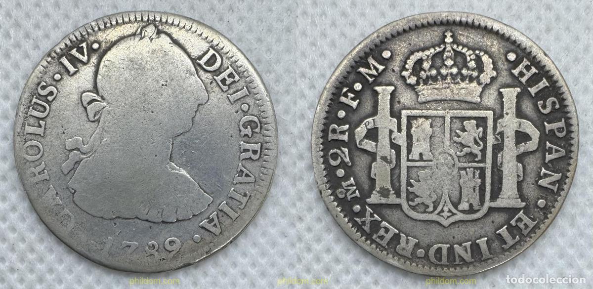 Monedas de Espa&ntilde;a: 5158 ESPA&Ntilde;A 1789 CARLOS IV 2 REALES 1789 MEXICO FM