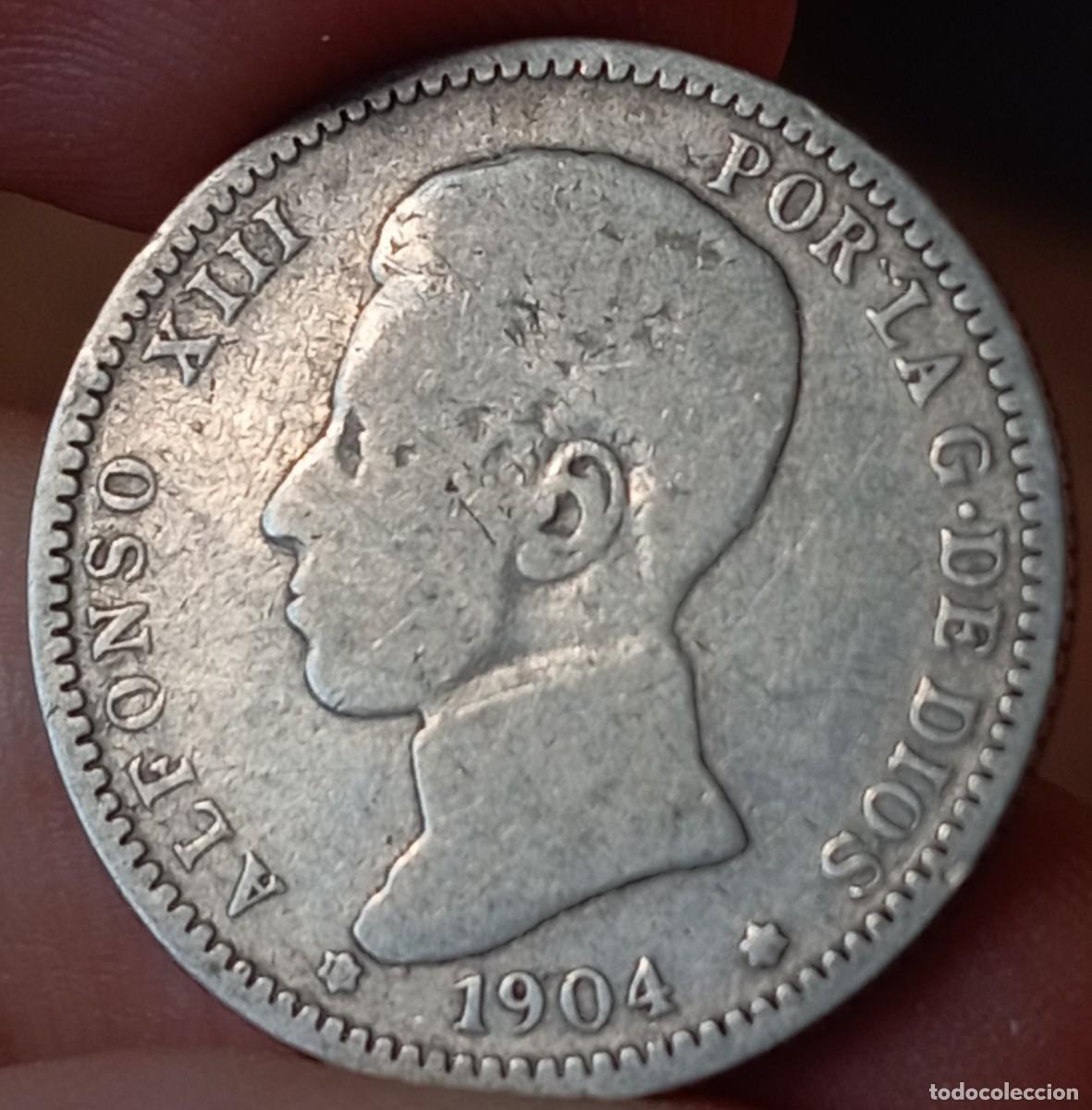 Monedas de Espa&ntilde;a: Alfonso XIII 1 peseta 1904