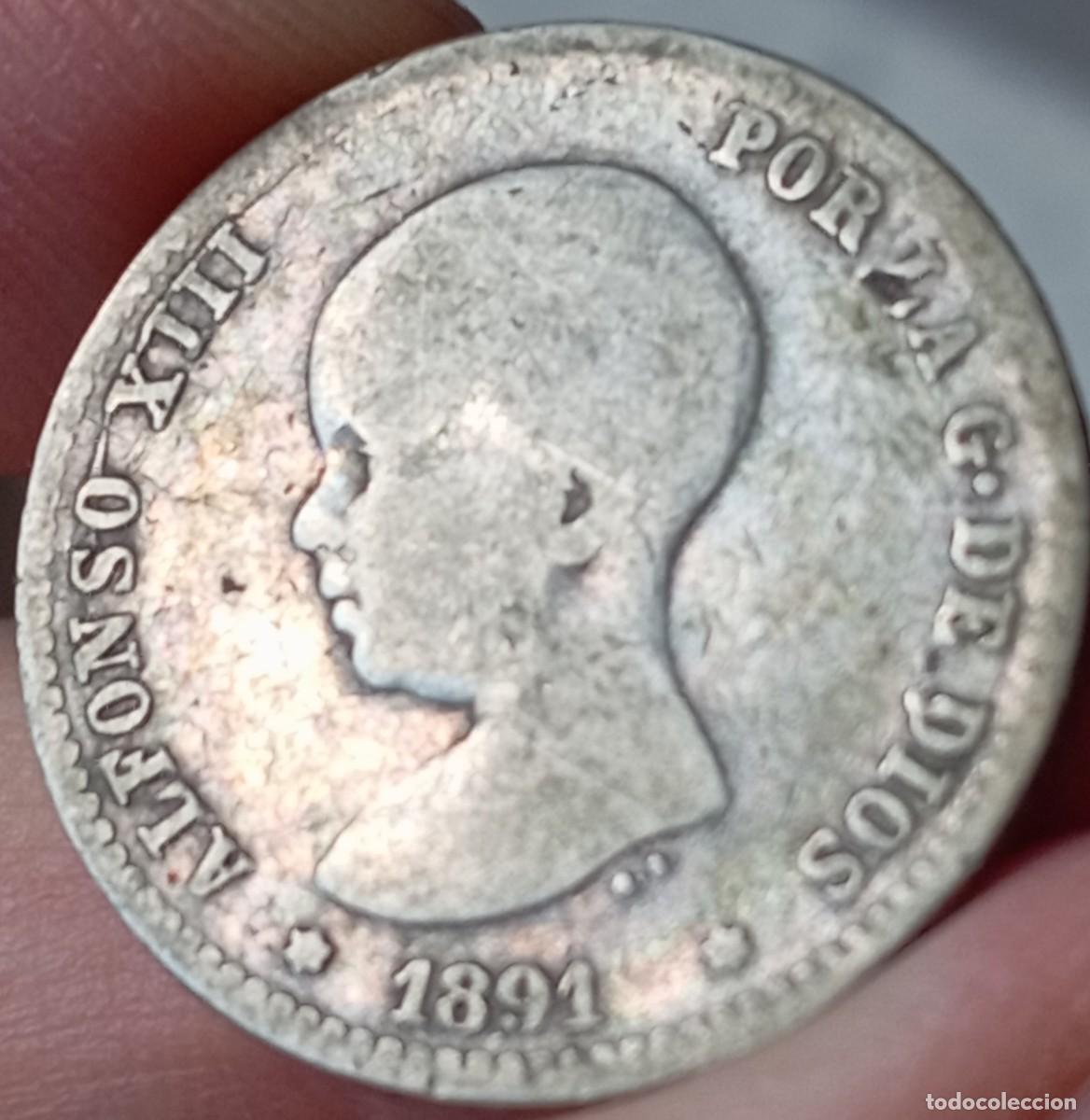 Monedas de Espa&ntilde;a: Alfonso XIII 1 peseta 1891