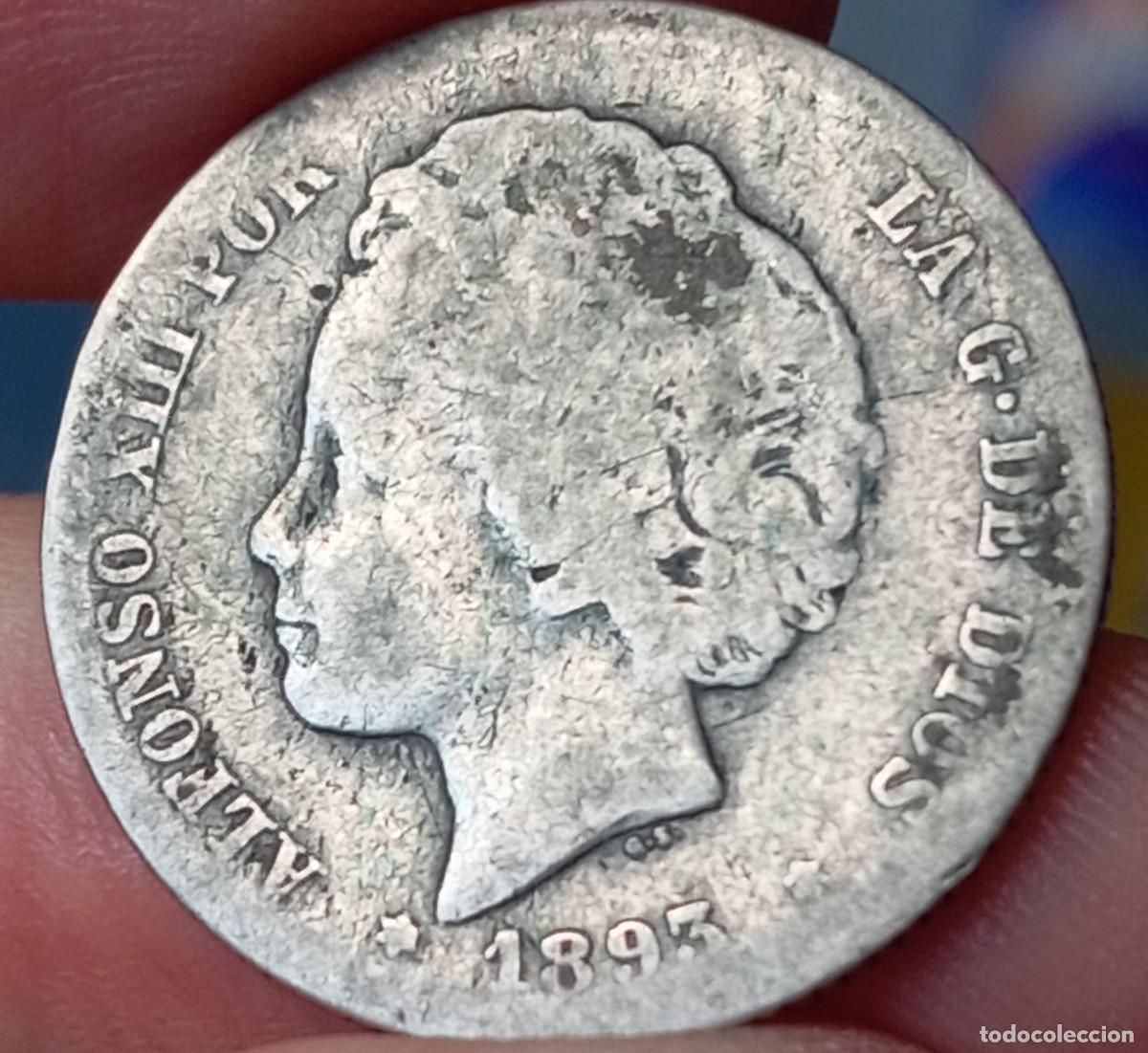 Monedas de Espa&ntilde;a: Alfonso XIII 1 peseta 1893