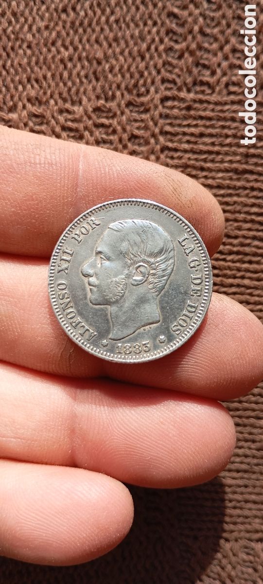 Monedas de Espa&ntilde;a: 2 pesetas plata a&ntilde;o 1883 estrella 83