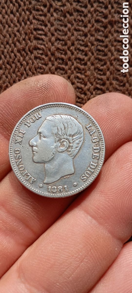 Monedas de Espa&ntilde;a: 2 pesetas plata A&ntilde;o 1881 estrella 81