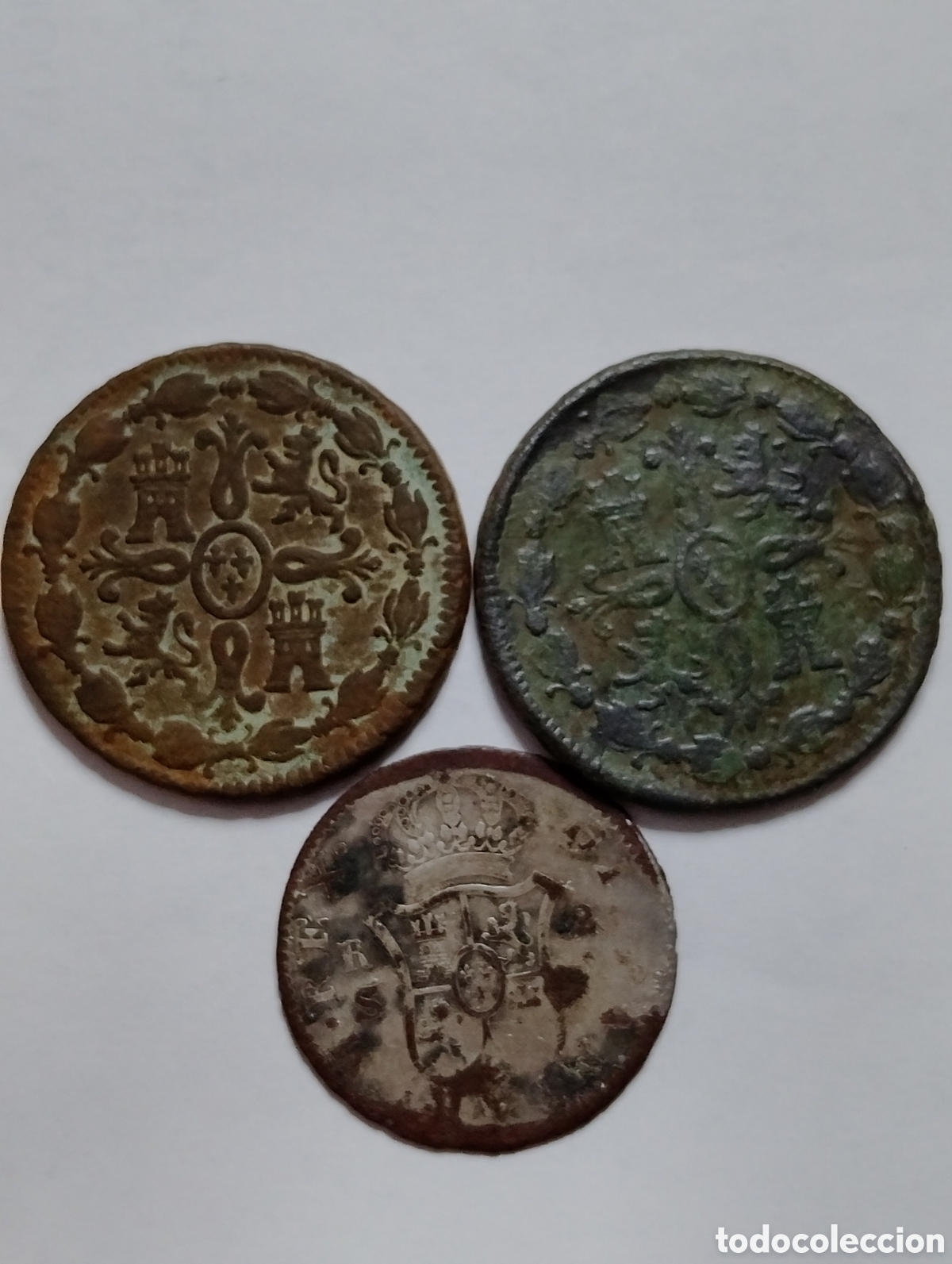 Monedas de Espa&ntilde;a: 3 Monedas de Carolus llll