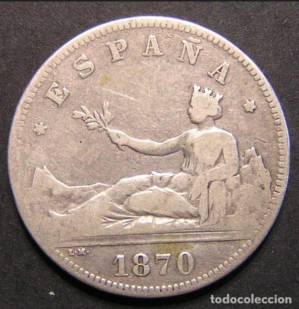 Monedas de Espa&ntilde;a: GOBIERNO PROVISIONAL - 2 PESETAS DE PLATA 1870