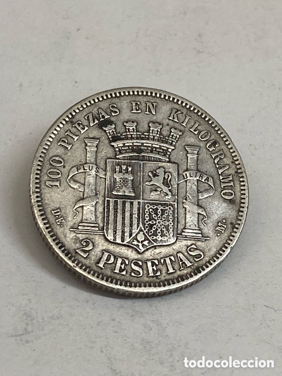 Monedas de Espa&ntilde;a: Meneda de plata 2pesetas 1870