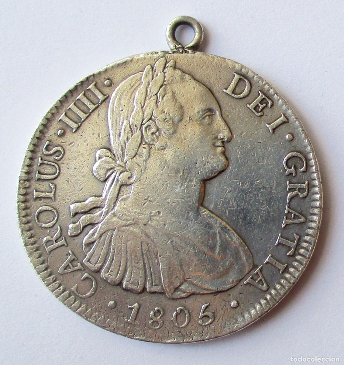 Monedas de Espa&ntilde;a: CARLOS IV, 8 REALES DE 1805 EN PLATA DE LEY, DE LA CECA DE M&Eacute;XICO T.H. LOTE 5691