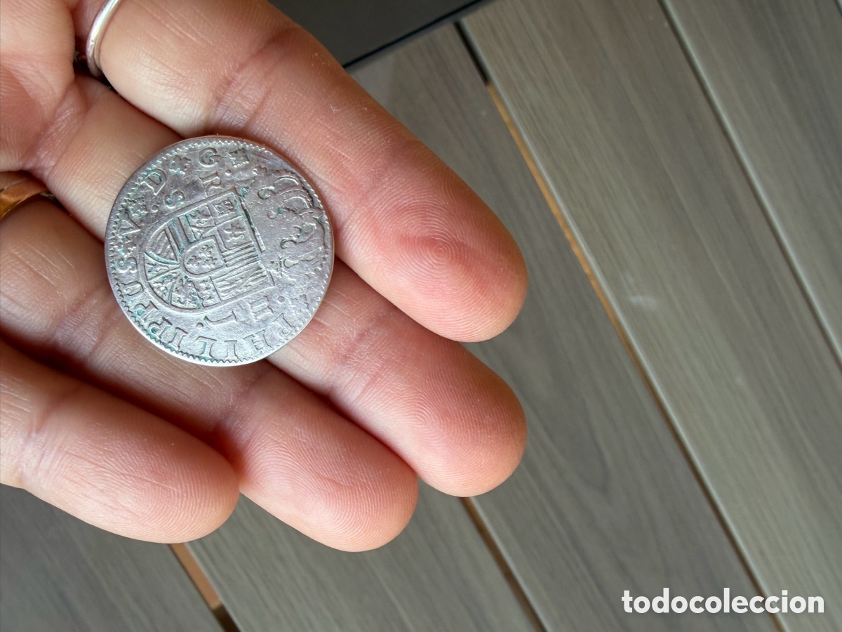 Moedas de Espanha: Real Felipe V 1721 Plata Hispaniarum Rex Moneda Antigua Espa&ntilde;ola&rdquo;