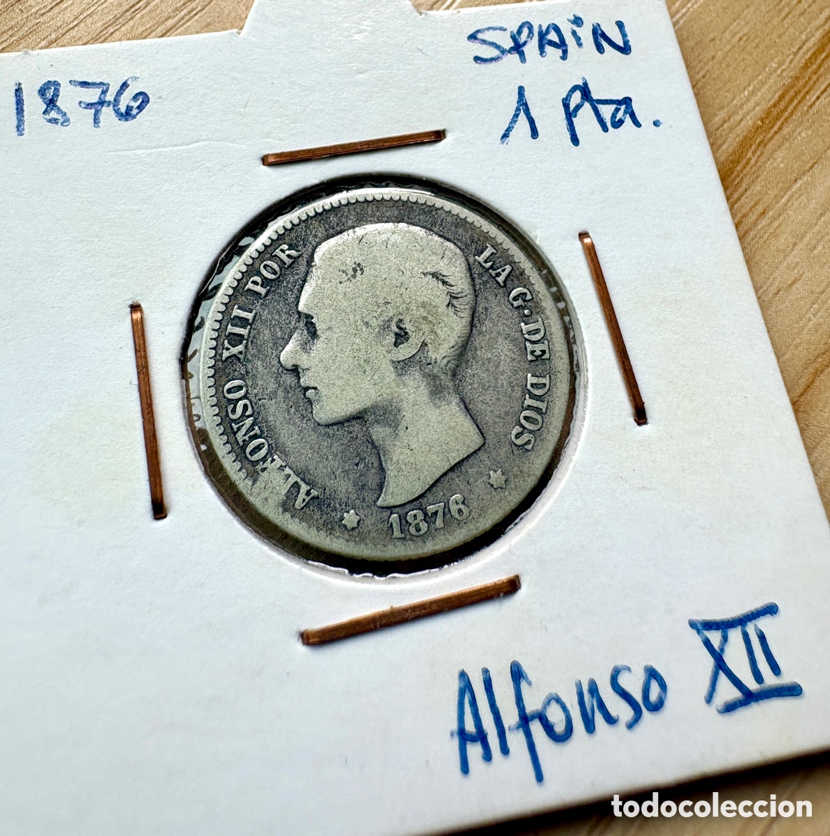 Monedas de Espa&ntilde;a: 1 PESETA 1876 ALFONSO XII PLATA 835 &ndash; MONEDA ANTIGUA ORIGINAL