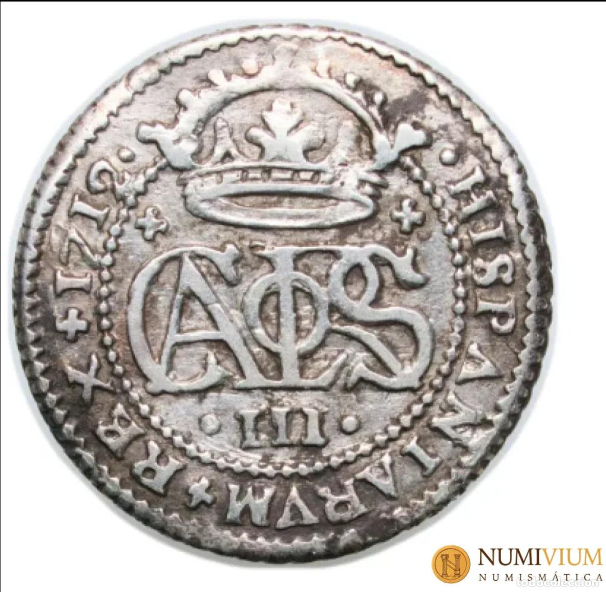 Monedas de Espa&ntilde;a: Archiduque Carlos III (pretendiente) &middot; 1712. Barcelona. 2 Reales