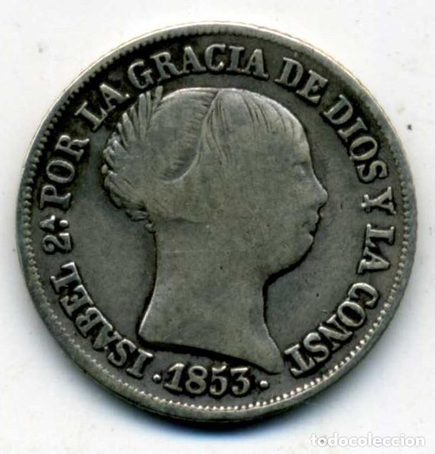 Monedas de Espa&ntilde;a: XS- ISABEL II 1853 2 Reales Barcelona