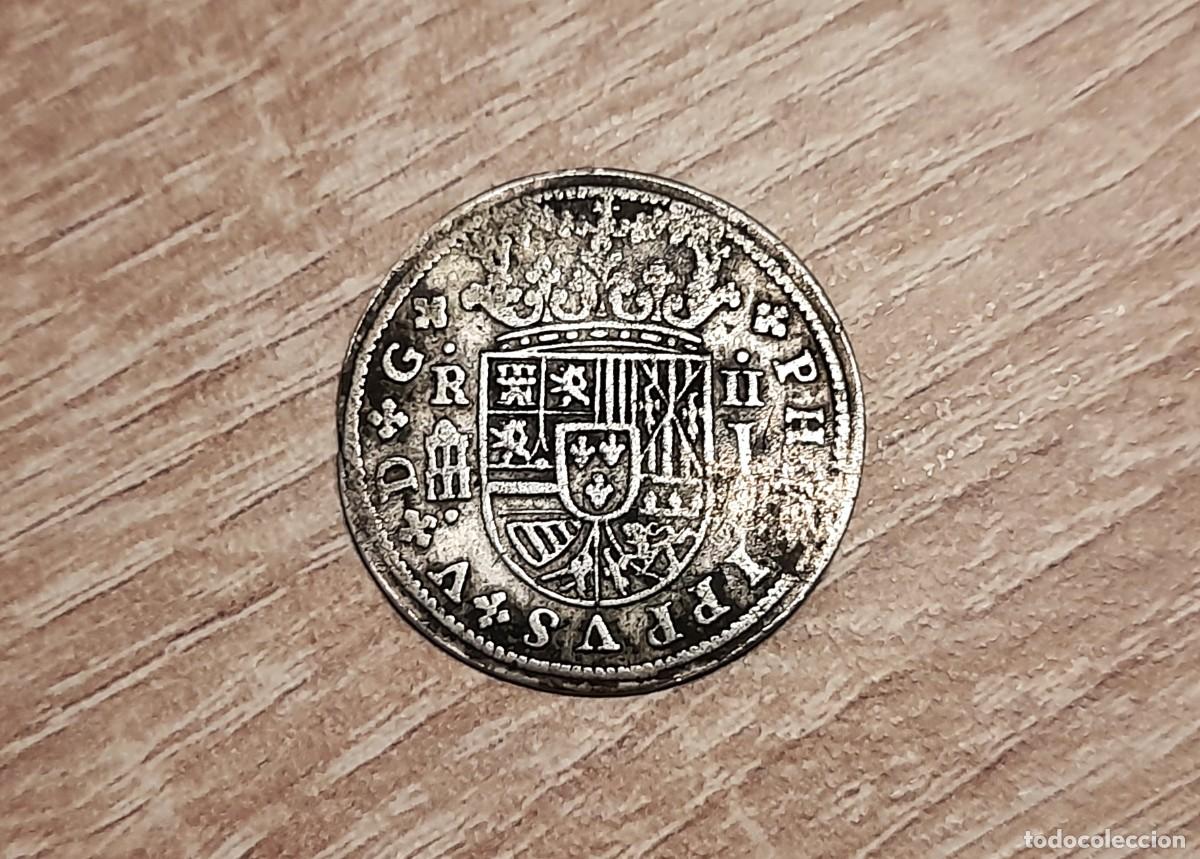 Monedas de Espa&ntilde;a: Felipe V, 2 Reales 1718, Segovia. Escasa!
