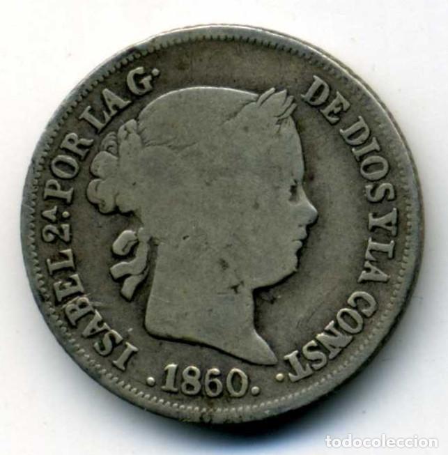Monedas de Espa&ntilde;a: XS- ISABEL II 1860 2 Reales Barcelona