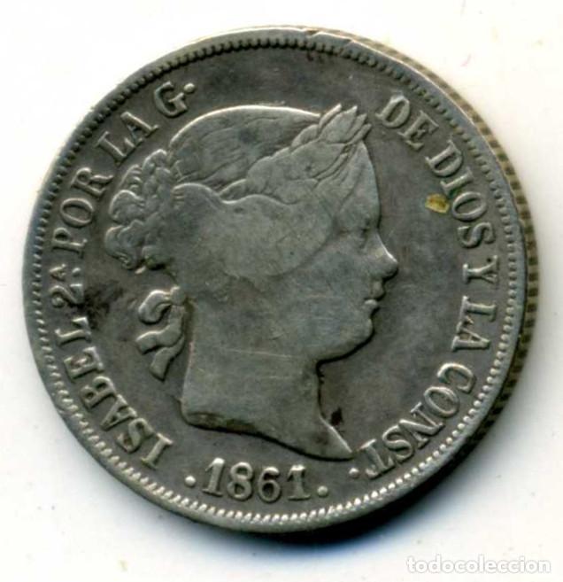 Monedas de Espa&ntilde;a: XS- ISABEL II 1861 2 Reales Barcelona
