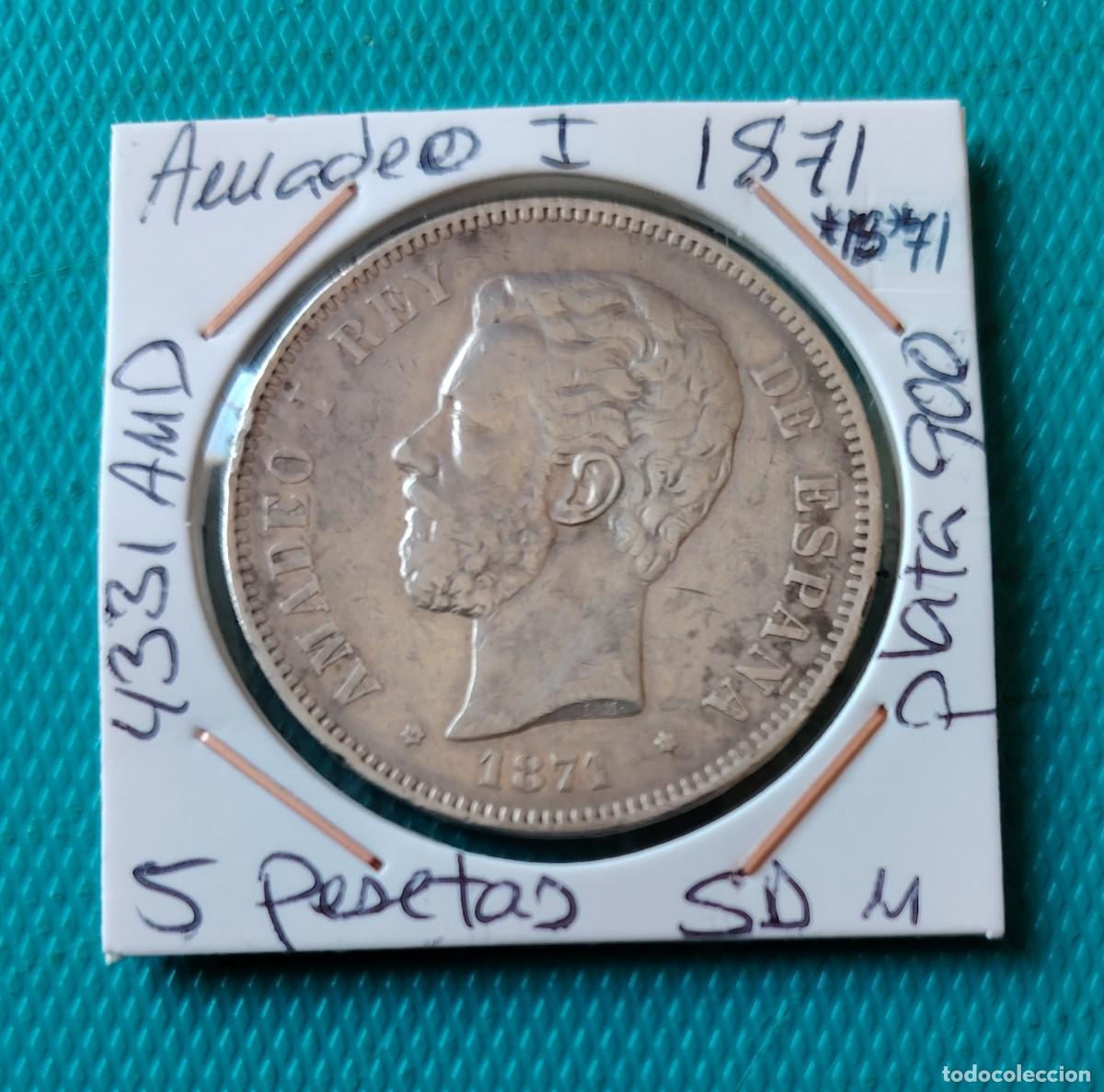 Monedas de Espa&ntilde;a: MONEDA DE ESPA&Ntilde;A - 5 PESETAS DE PLATA - A&Ntilde;O 1871 *18 *71 - SD M - 4331AMD