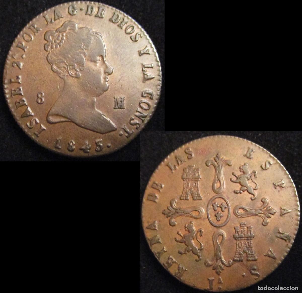 Monedas de Espa&ntilde;a: *GUTSE*787-ISABEL II, 8 MARAVEDIS 1843, JUBIA, EBC-