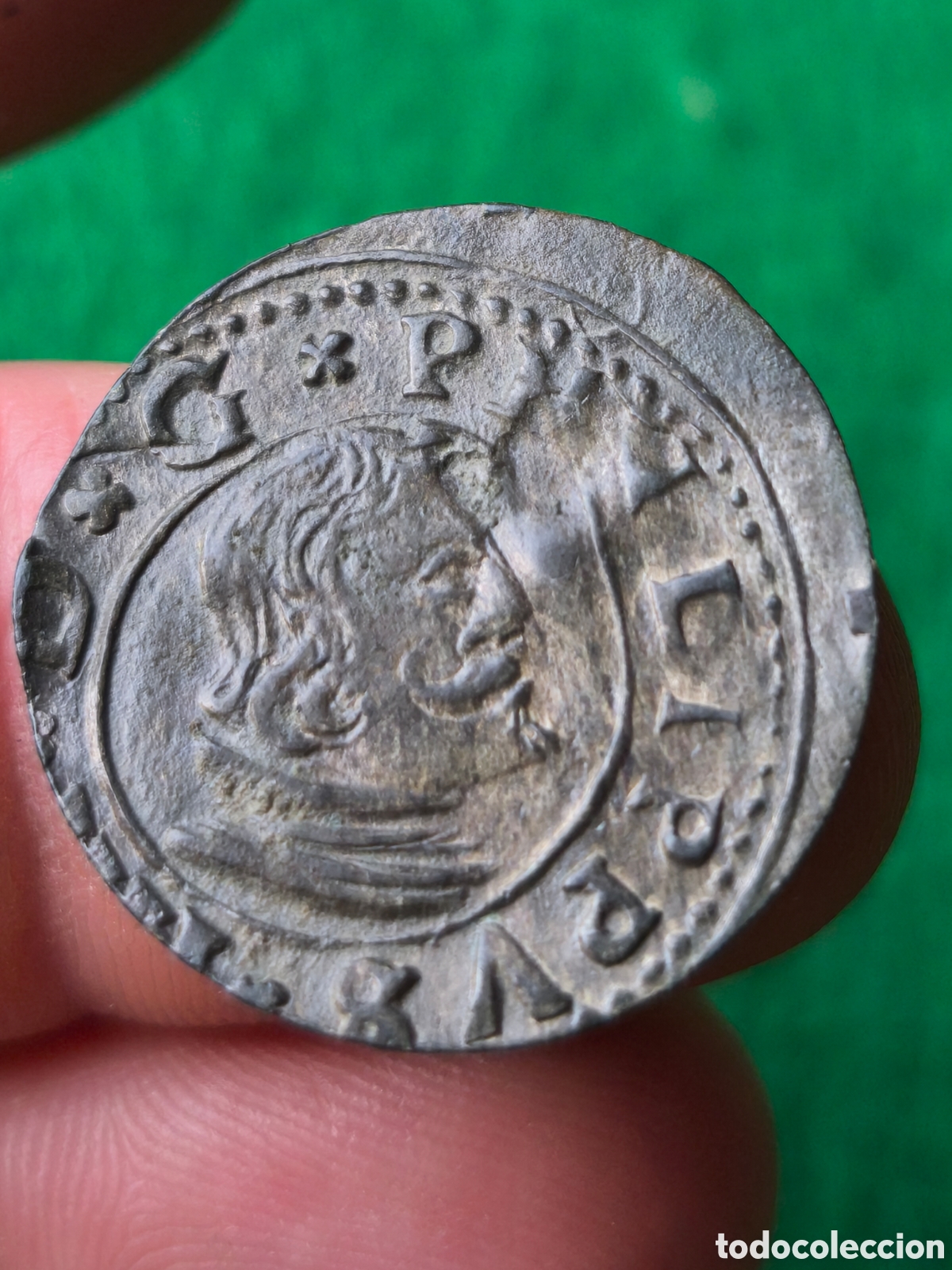 Monedas de Espa&ntilde;a: Felipe IV 1664 Valladolid M 16 maraved&iacute;s restos vellon