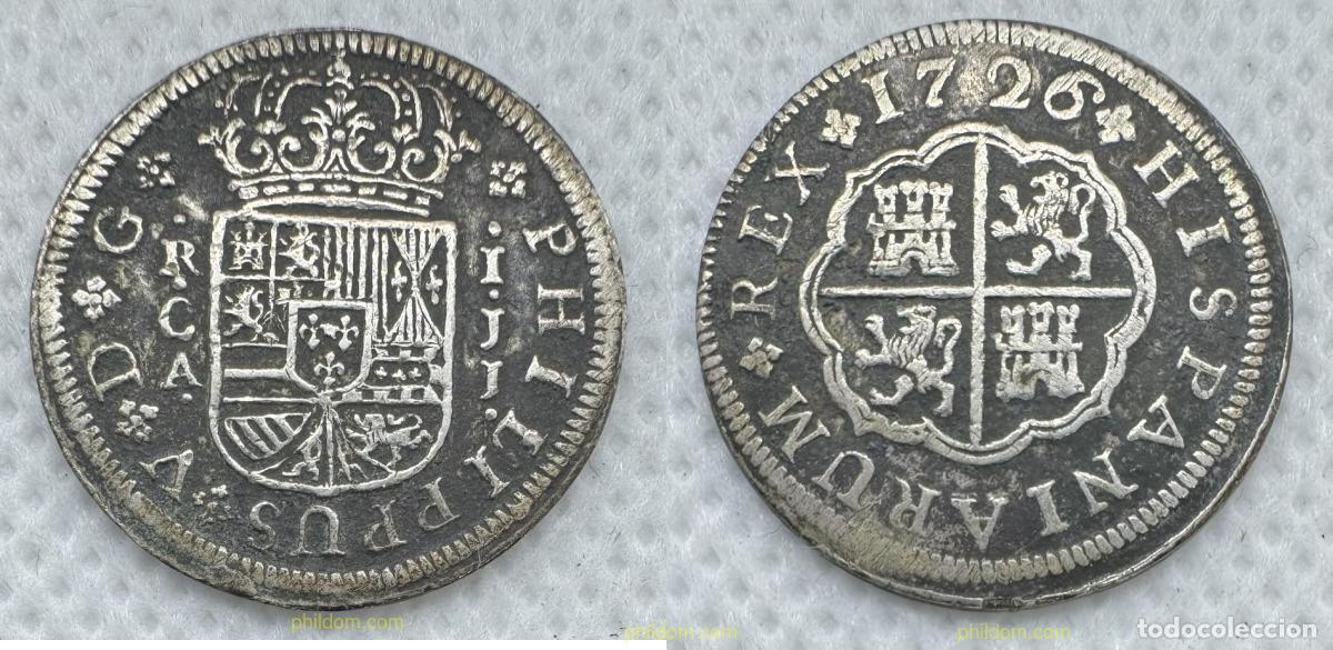 Monedas de Espa&ntilde;a: 5112 ESPA&Ntilde;A 1726 FELIPE V 1 REAL 1726 CUENCA JJ