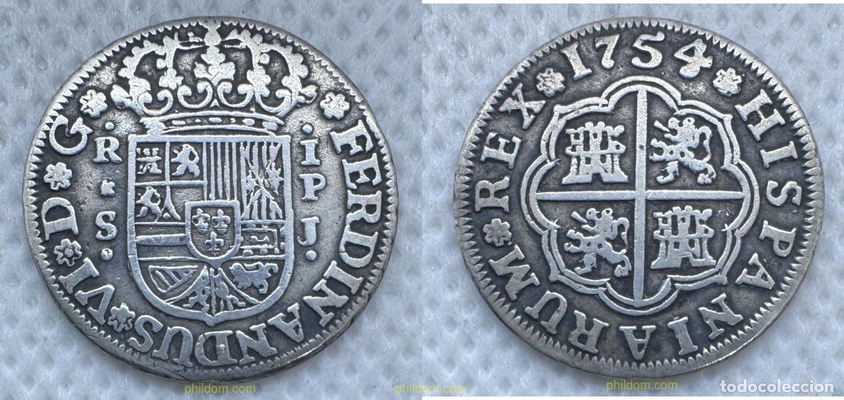 Monedas de Espa&ntilde;a: 5120 ESPA&Ntilde;A 1754 FERNANDO VI 1 REAL 1754 SEVILLA PJ